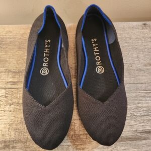 ROTHY’S The Flat Round Toe Ballet Flats BLACK Comfort SUSTAINABLE Materials SZ 9